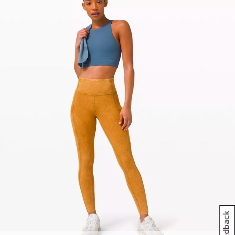 • Lululemon • Women’s Fast and Free High-Rise Tight 25" Ice Dye Mustard